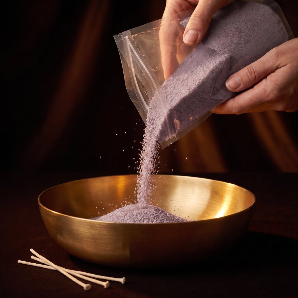 Vela de arena lavanda con aroma a lavanda