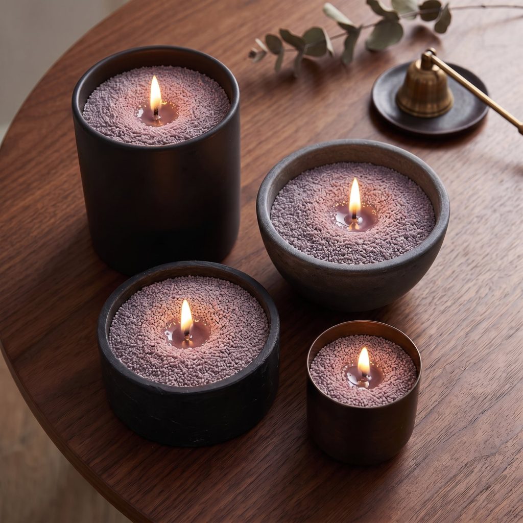 Vela de arena lavanda con aroma a lavanda