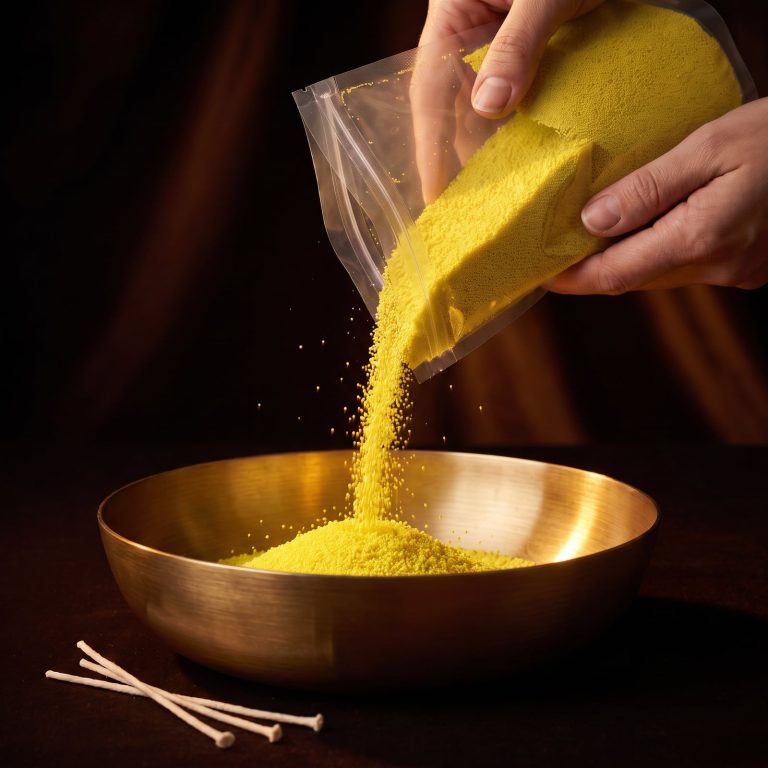 Vela de arena amarilla con aroma a limón