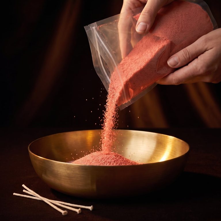 Vela de arena coral con aroma a frambuesa