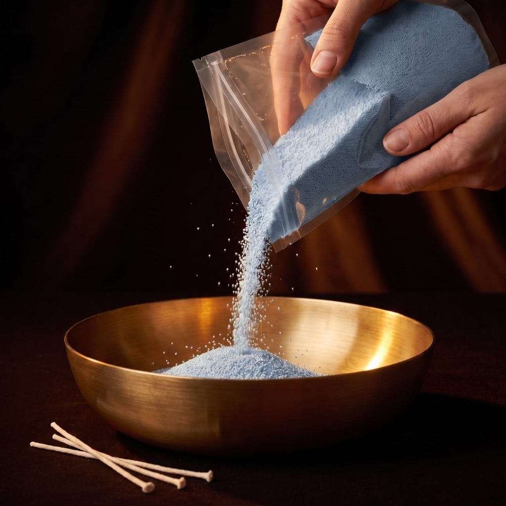 Vela de arena azul con aroma a brisa marina