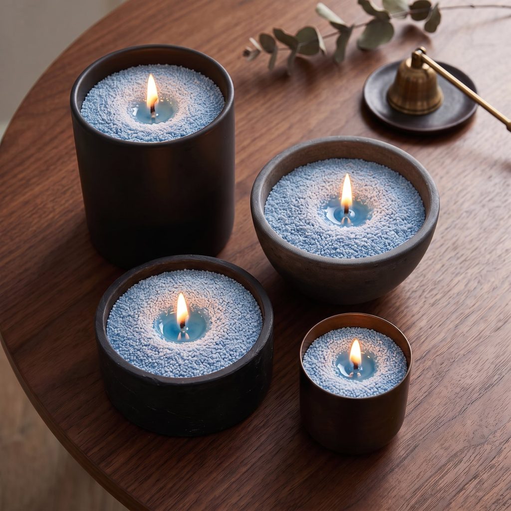 Vela de arena azul con aroma a brisa marina