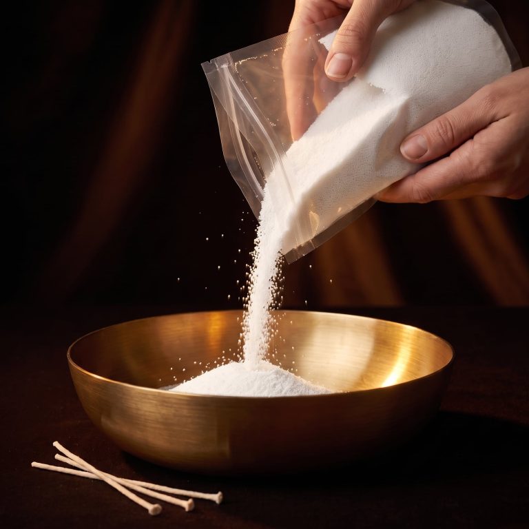 Vela de arena blanca con aroma a vainilla