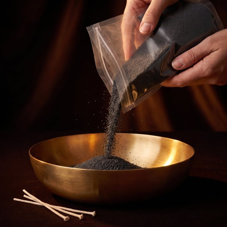 Vela de arena negra con aroma a vainilla